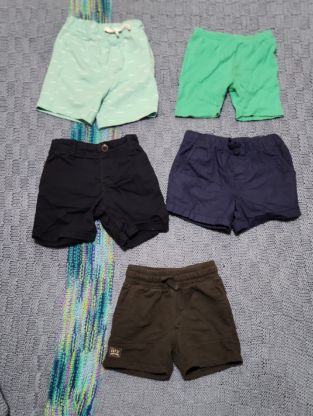 Garanimals Shorts 5-Pack in Mint, Green, Navy, Black, Brown